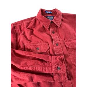 Pendleton Alder Shirt‎ Button Up Long Sleeve Red Men's Large Woolen Mills Clean